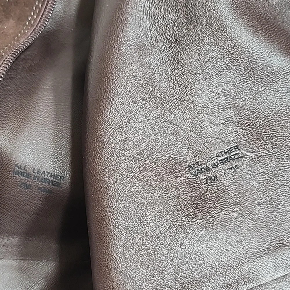 Tory Burch Uma Brown Genuine Suede Knee High Full Zip Trim Riding Boots Sz 7 - Picture 12 of 16